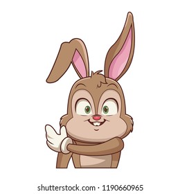 Rabbit with gloves cartoon