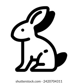 Rabbit-Glyphe-Symbol - Einzelsymbol, Vektorgrafik