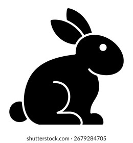 Ilustración vectorial de icono de glifo de conejo