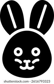 Rabbit Glyph Vector Icon Design