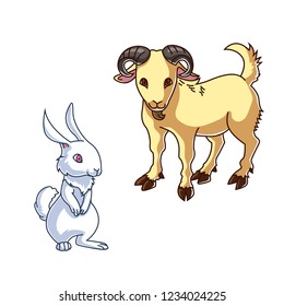 Rabbit and Goat