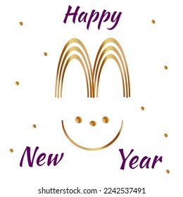  Rabbit  gold silhouette   happy new year