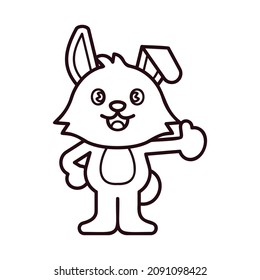 Rabbit Good Thumbs Up Coloring Pages