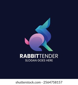 Rabbit Gradient Colorful Logo Template