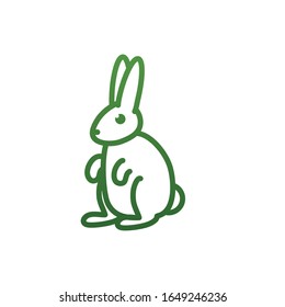 Rabbit gradient style icon design, Biodiversity life natural nature and adorable theme Vector illustration