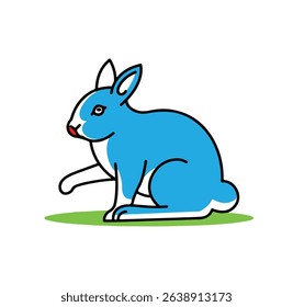 Rabbit grass cute fluffy animal