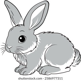 rabbit gray no background vector image