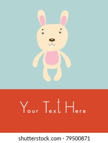 rabbit  greeting card with text 3