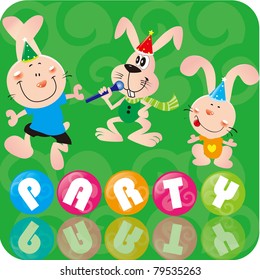 Rabbit in party? greeting cards