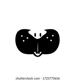 Rabbit Or Hamster Face Mask With Nose And Mouth. Cheeky Animal Nose And Teeth Logo For Veterinarian Or Pet Shop. Domestic Animal Symbol. Hare Teeth Drawing. Cute Bunny Stamp