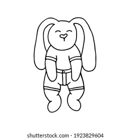 Rabbit, hand-drawn children's toy. Doodle image for various designs.
