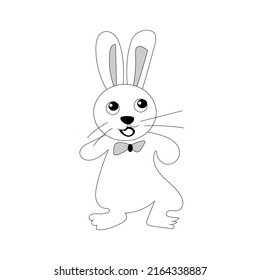 rabbit. hand-drawn. isolated on a white background.vector illustration.