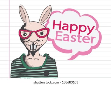  rabbit and happy easter design