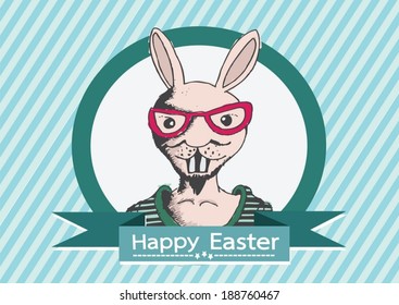 rabbit and happy easter design