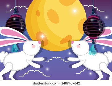 rabbit happy moon festival image