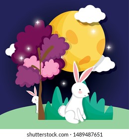 rabbit happy moon festival image