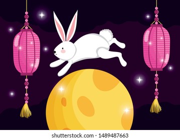 rabbit happy moon festival image