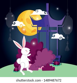 rabbit happy moon festival image
