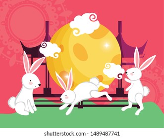 rabbit happy moon festival image