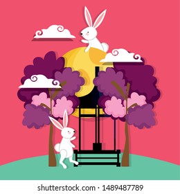 rabbit happy moon festival image