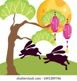 rabbit happy moon festival image