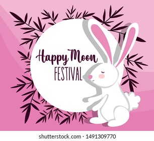 rabbit happy moon festival image