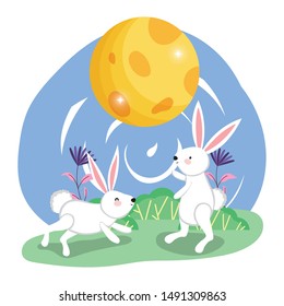rabbit happy moon festival image