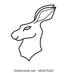 Conejo, liebre, conejito, pascua, animal, vector, ilustración