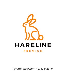 Kaninchen-Hasen-Kontur-Logo Vektorsymbol