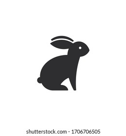 Rabbit Hare Bunny Symbol. Web Icon Logo Template Design Element.