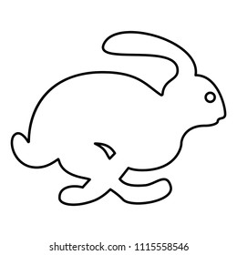 Rabbit hare concept speed icon black color