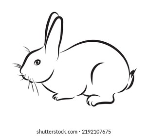 Rabbit or hare icon. vector rabbit sign symbol on white background. Rabbit animal silhouette