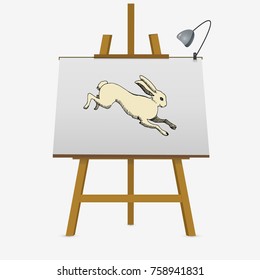 Rabbit or hare running hand drawn vector illustration