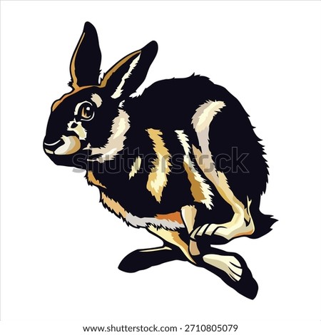rabbit, hare, running, leaping, grace, stylized, mascot, energetic, jumping, escape, strength, painting, exciting, agility, determined, bound, pursuit, representation, lively, gallop, idea, graphic, striking, strong, playful, speedy, speed, chase, shadow, bold, movement, power, swift, agile, mammal, quick, contrast, ears, free, drawing, focused, curious, dynamic, rodent, gold, pet, adventurous, freedom, soft