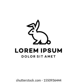 rabbit hare simple animal logo icon vector line art outline download