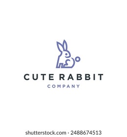Kaninchen Hase Simple Line Icon Logo Vektorgrafik Design, moderne Tier Logo Piktogramm Design