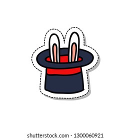 rabbit in the hat doodle icon
