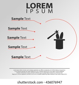 rabbit in hat icon. rabbit in hat infographics template