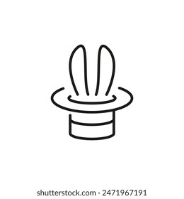 Rabbit in Hat Icon. Vector illustration