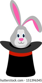 Rabbit in hat, illustration, vector on white background.