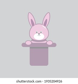 Rabbit in the hat. magical hat. Vector illustration 