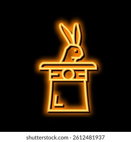 rabbit in hat neon light sign vector. rabbit in hat illustration