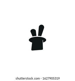 Rabbit In Hat Vector Icon On White Background