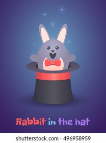 Rabbit in the hat.Vector illustration
