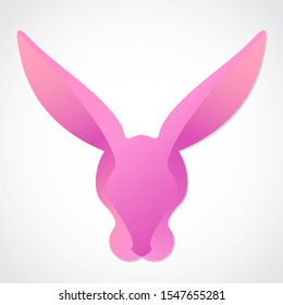 rabbit head 3d logo design