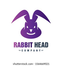 Rabbit head animal logo design