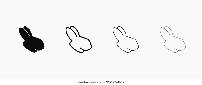 Rabbit head black vector icon