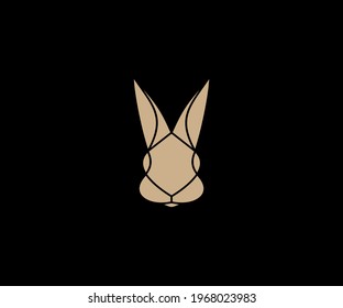 Rabbit Head Bunny Face logo design vector illustration
