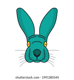 rabbit head cartoon character logo mascot for corporate or esports business