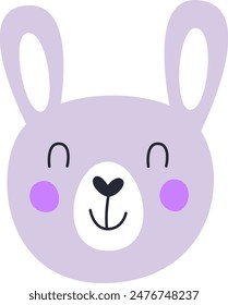 Ilustración vectorial de dibujos animados de cabeza de conejo